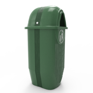 DESCRIPCIÓNLa papelera CITY DOBLE compuesta por 3 piezas (2 botes y una tapa) fabricada en polietileno de media densidad, mediante el proceso de rotomoldeo para darle mayor resistencia a impactos y evitar deformaciones.Diseñada por el escultor mexicano Miguel Ángel González.Desmontable para facilitar el vaciado.Resistencia a condiciones climáticas.Protección a los rayos U.V.La tapa tiene una ranura de 15.3 X 20.2 cm. que evita el deposito de bolsas de mayor volumen a su capacidad y evita que la lluvia se introduzca en la papelera.Desmontable para facilitar el vaciado.Tapa abatible sujeta por una bisagra.Sistema de cerradura.Placa interna para atornillar y fijar al piso.FUNCIONALIDADLa papelera es ideal para usarse en exteriores e interiores y en la separación de residuos.Se utiliza para depositar basura, ayudando al reciclaje, al medio ambiente y a mantener limpios los espacios públicos.CARACTERÍSTICASCAPACIDAD: 450 Lts.COLORES: Cuerpo Verde; Tapas: Negras.MEDIDAS:Largo inferior: 86.0 cm.Largo superior: 53.5.0 cm.Alto total: 105.0 cm.