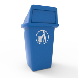 DESCRIPCIÓNPapelera DIAMANTE compuesta de 2 piezas, tapa y bote, fabricada en polietileno de media densidad, mediante el proceso de rotomoldeo, para darle mayor resistencia a impactos y evitar deformaciones.Con protección a los rayos UV.Alta resistencia a condiciones climáticas.Tapa desmontable con balancín integrado para evitar malos olores de los residuos depositados.FUNCIONALIDADLa papelera DIAMANTE es ideal para usarse en exteriores e interiores y en la separación de residuos.Se utiliza para depositar basura y a mantener limpios los espacios públicos.Ideal para centros comerciales oficinas y escuelas.De fácil lavado.Evita focos de infección.CARACTERÍSTICASCAPACIDAD: 150 Lts.PESO: 8 kg.COLORES: Verde, Azul, y Rojo.MEDIDAS:Largo: 52.0 cm.Ancho: 57.5 cm.Alto: 115.0 cm.