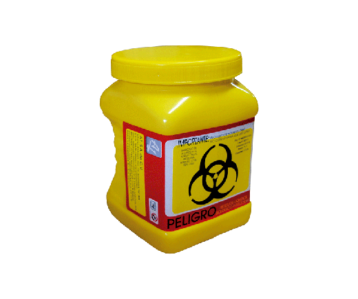 DESCRIPCIÓNEl PL-1 es un contenedor para líquidos intravenosos y/o biológico infecciosos, rígido de polipropileno, con un contenido de metales pesados menor a 1 PXM, libre de cloro.Permite verificar el volumen ocupado en el mismo.Esterilizable, incinerable y no contaminante.Resistente a fracturas y pérdida de contenido al caerse, destructible por medios físicos.Tapa de ensamble seguro y cierre hermético.Resistencia mínima de penetración para los recipientes de líquidos 12.5 N en todas sus partes.Etiquetado con la leyenda 