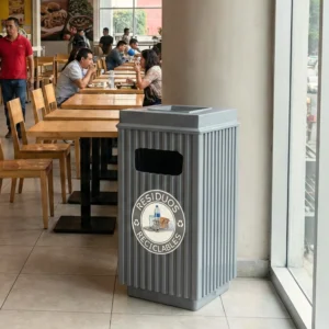 Bote de basura con cenicero