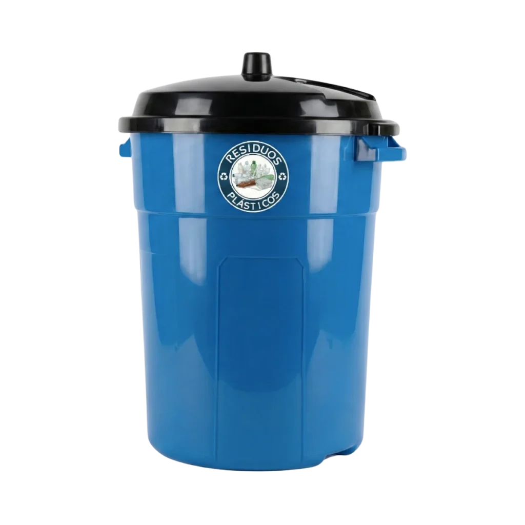 Bote de basura azul