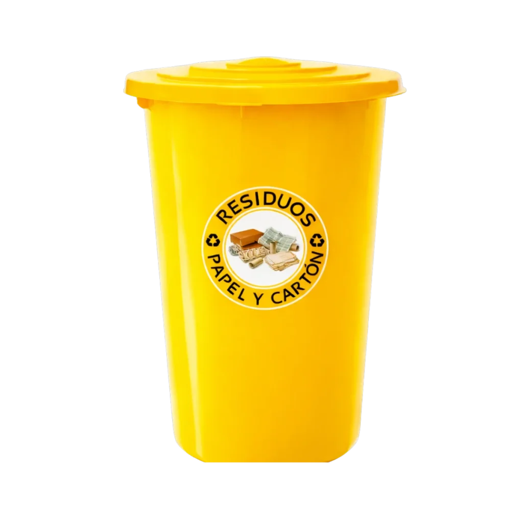 Bote de basura grande con tapa