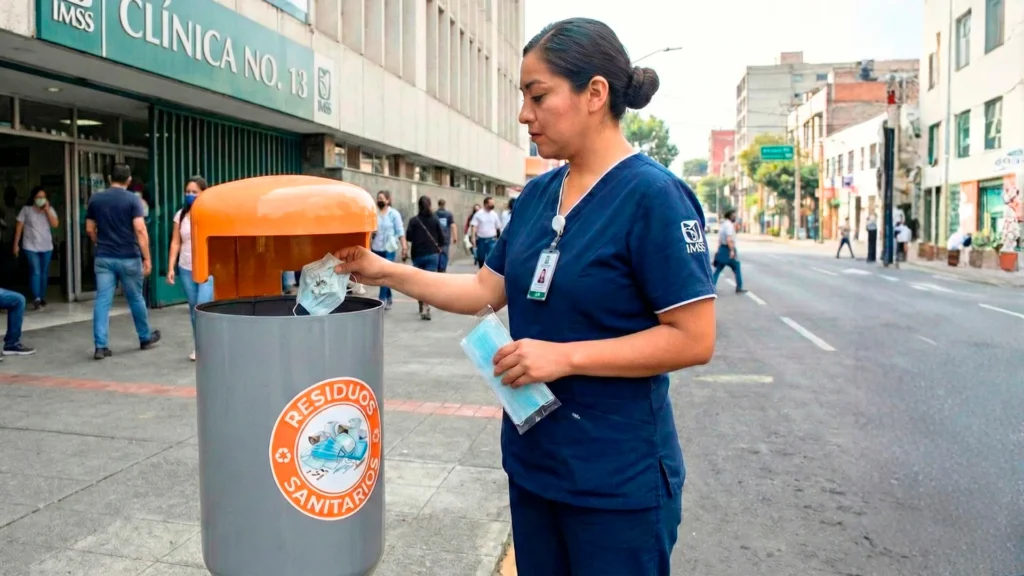 Botes de basura en la calle