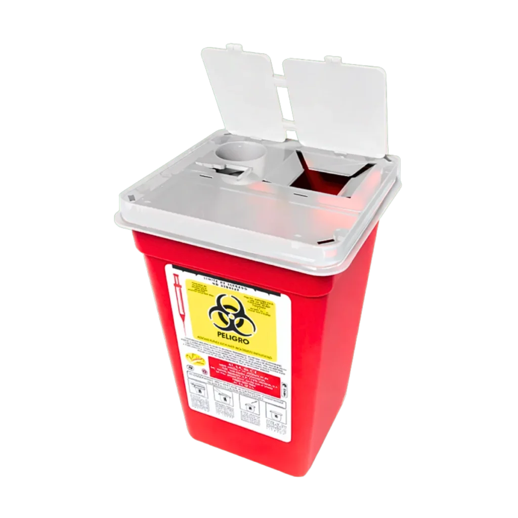 Bote rojo para agujas