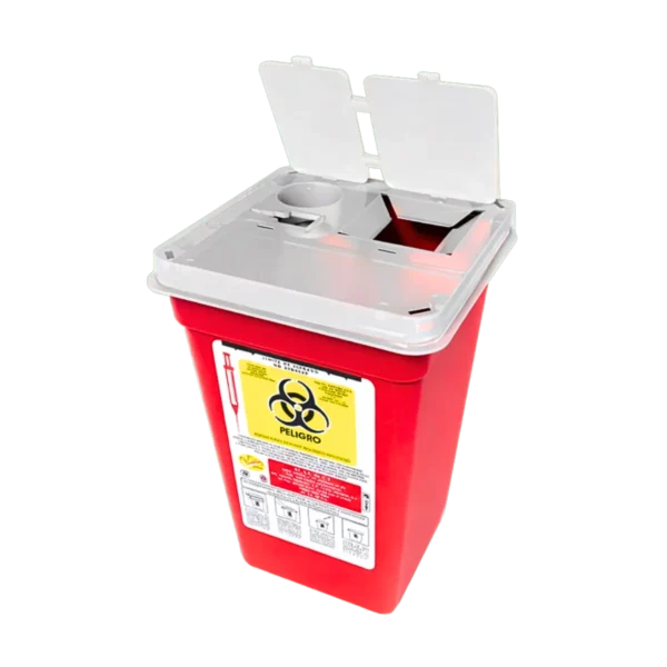 Bote rojo para agujas