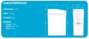 Bote RPBI rojo - Imagen 2