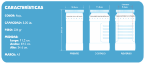 Recipiente hermético rojo - Imagen 2