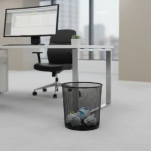 Cesto de basura metálico