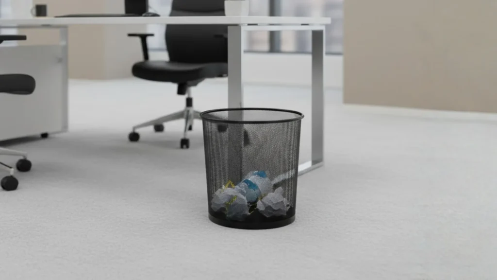 Cesto de basura metálico