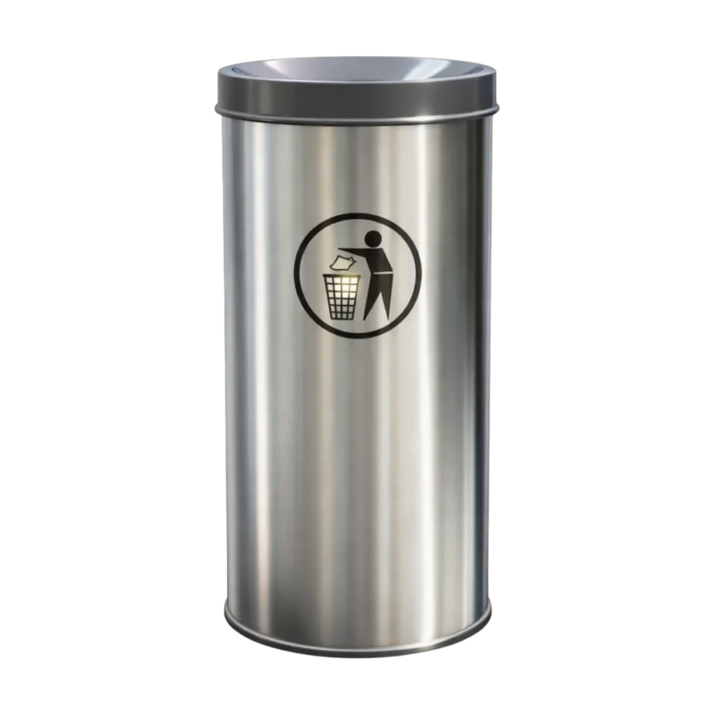 Contenedores de basura de metal