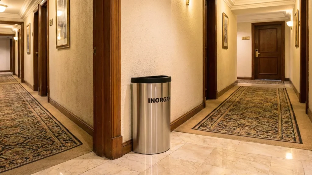 Botes de basura metálicos