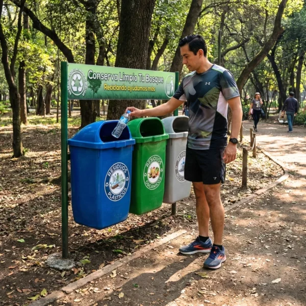 Bote de basura triple