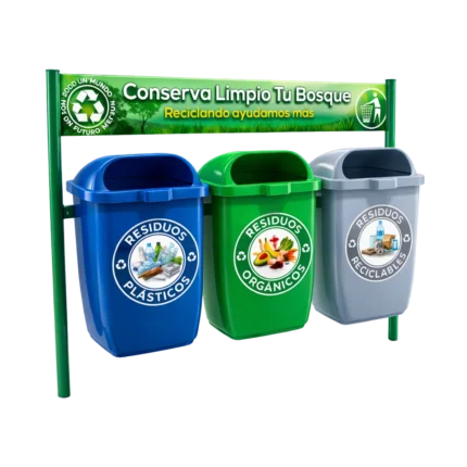 Bote de basura triple