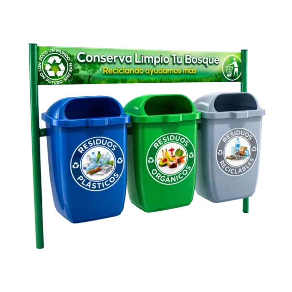 Bote de basura triple