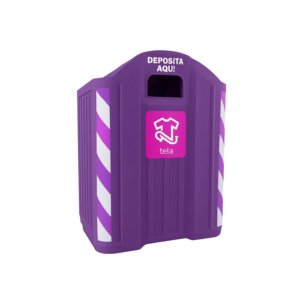 Contenedor para ropa reciclada