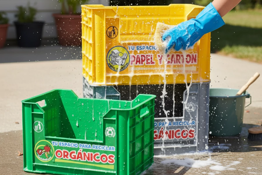 Cajas fáciles de limpiar y reutilizar para reciclaje