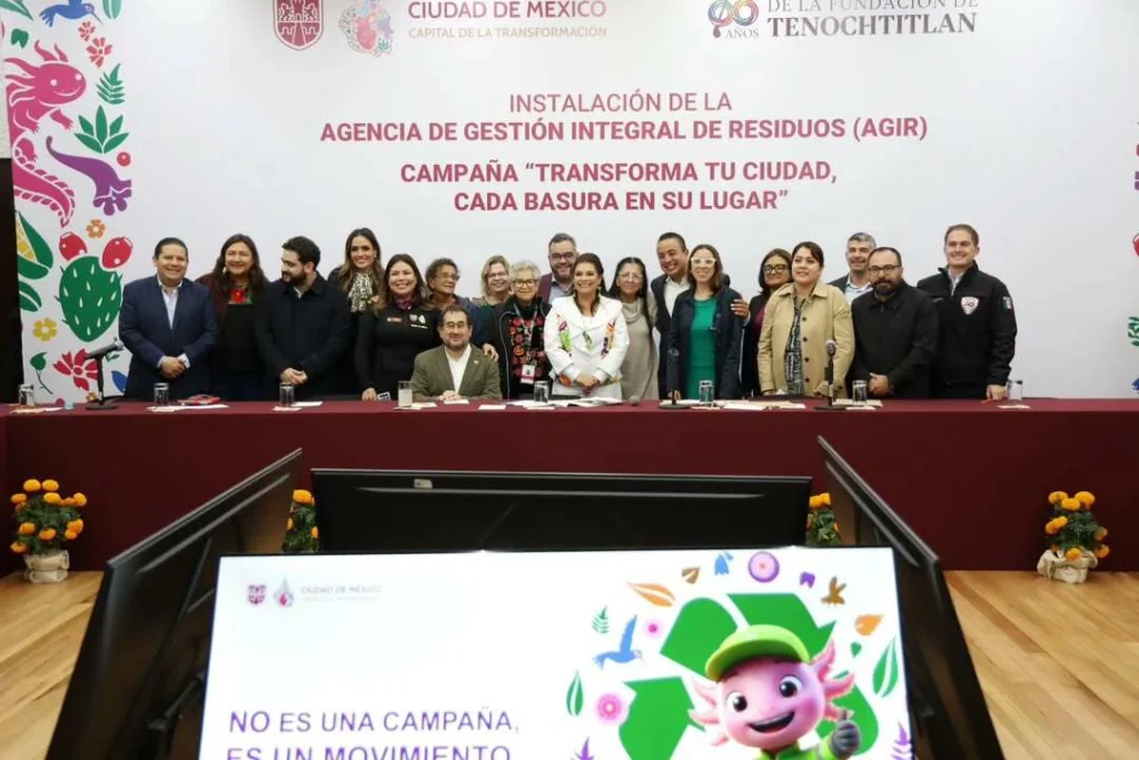 Presentación del Gobierno de la Ciudad de México y la Agencia de Gestión Integral de Residuos sobre la separación de residuos y la campaña ambiental