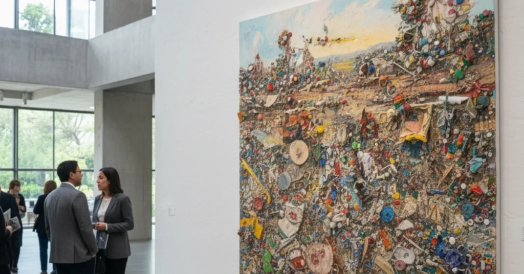 Manualidades con botellas de plástico Proyectos de arte reciclado para niños escuela Ideas para reciclar ropa vieja jeans textiles Cómo hacer adornos con latas de aluminio Arte con neumáticos usados llantas Esculturas con chatarra o metal reciclado Arte con papel y cartón reciclado Artistas de arte reciclado famosos Decoración del hogar con material reciclado ¿Qué es el upcycling y arte reciclado?