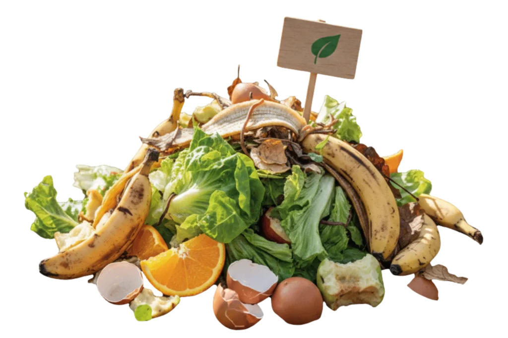 Residuos sólidos orgánicos formados por restos de frutas, verduras y alimentos biodegradables.