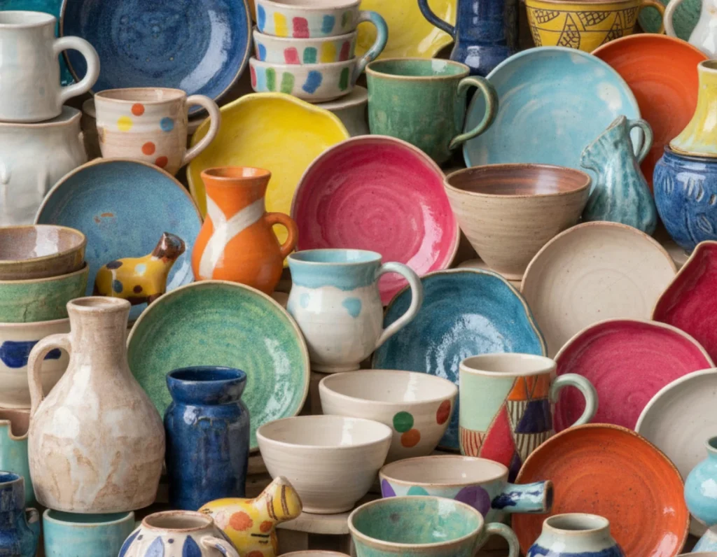 Objetos de cerámica en buen estado listos para reutilización