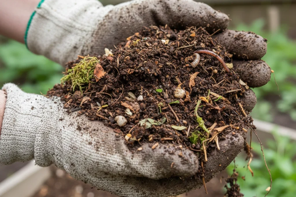 Restos de composta en descomposición acorde a la NADF 020 AMBT 2011