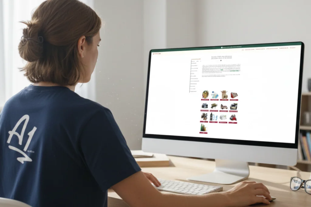 Trabajadora revisando en línea las categorías y requisitos del RAMIR para identificar residuos autorizados por SEDEMA.