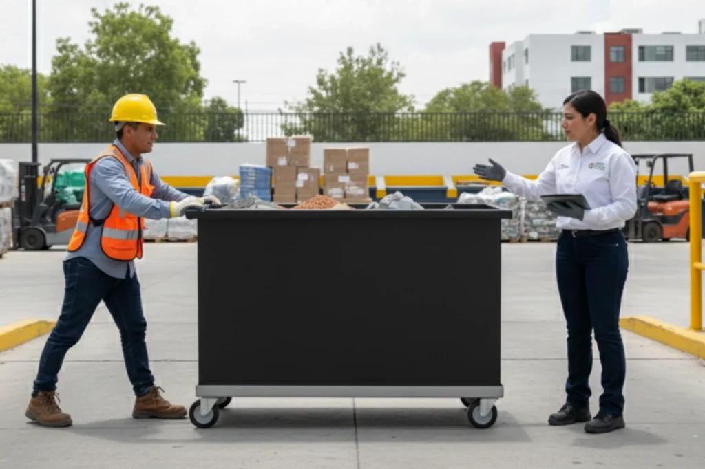 Recepción de residuos de construcción en un centro autorizado, siguiendo la norma para su correcta valorización.