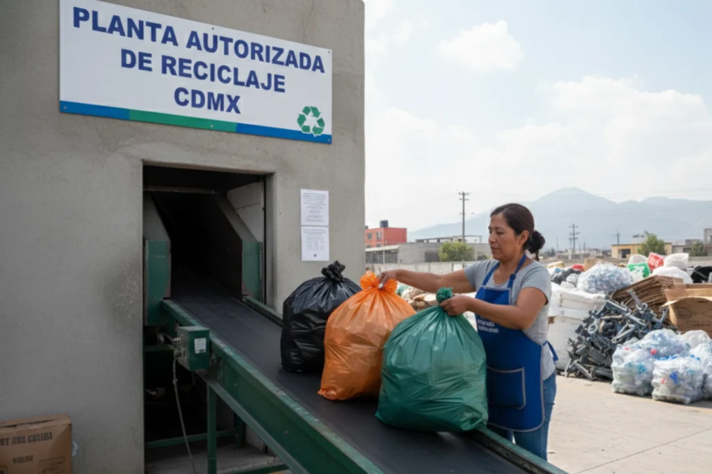 Entrega de residuos en planta autorizada bajo los lineamientos de la NACDMX-010-AMBT-2019.